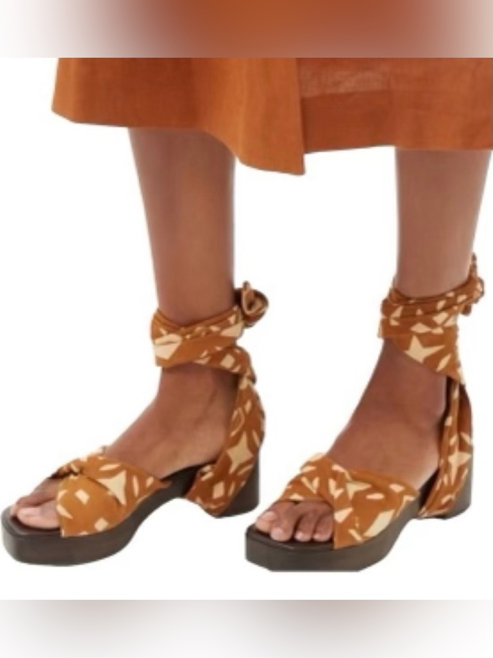 Brother Vellies Balabou Canvas Platform Sandals Size 6 Made in Italy Boho Chic